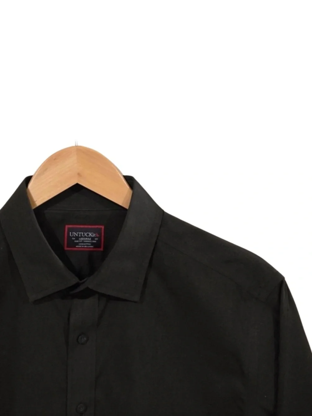 UNTUCKit Veneto WF Shirt Mens Medium Black Long Sleeve Button Down Regular Fit - Picture 3 of 6